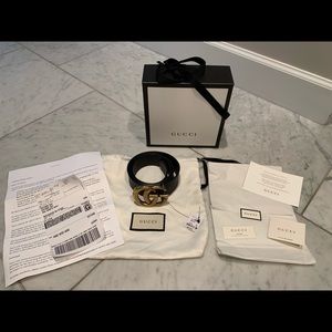 Black GG GUCCI BELT 85